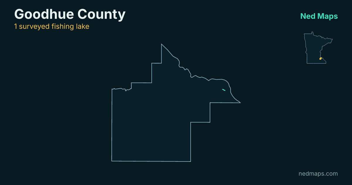 Map of the surveyed fishing lakes in Goodhue County, Minnesota
