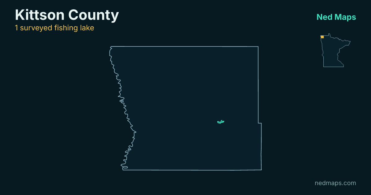 Map of the surveyed fishing lakes in Kittson County, Minnesota