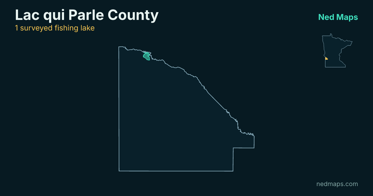 Map of the surveyed fishing lakes in Lac qui Parle County, Minnesota