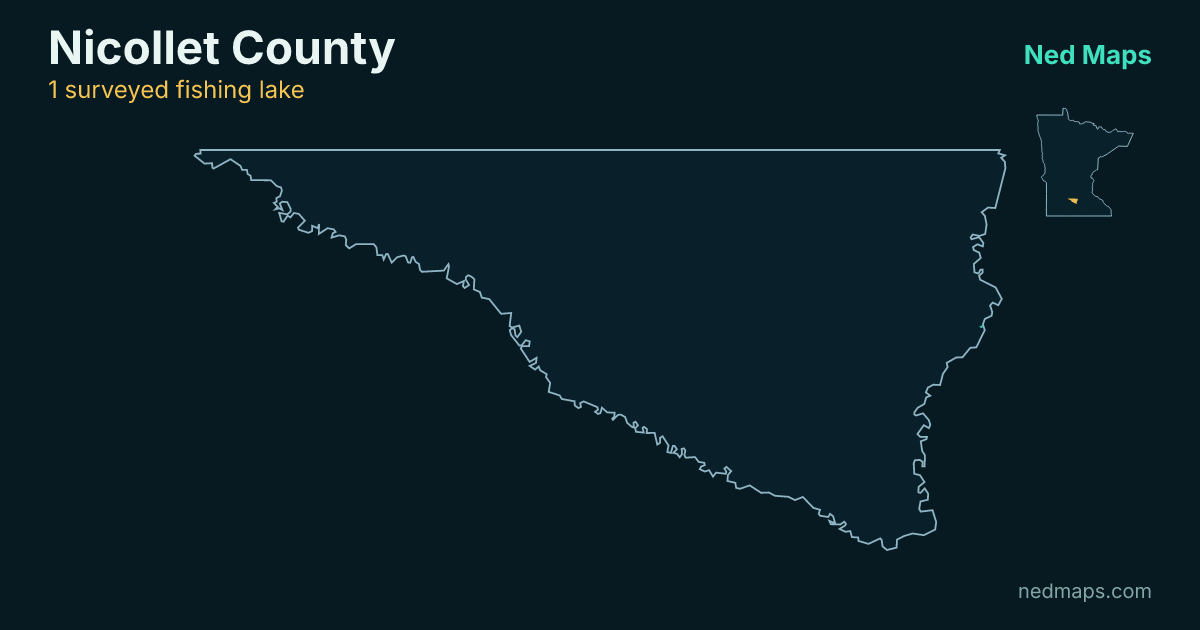 Map of the surveyed fishing lakes in Nicollet County, Minnesota