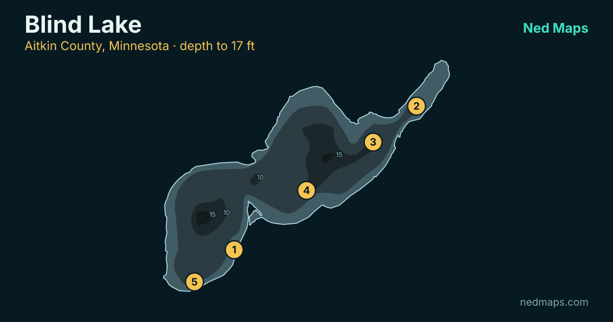 Blind Lake depth contour map, Aitkin County, Minnesota