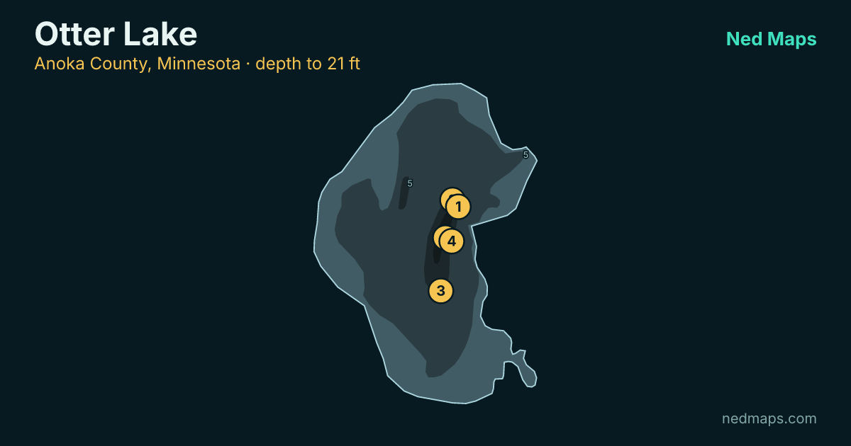 Otter Lake depth contour map, Anoka County, Minnesota
