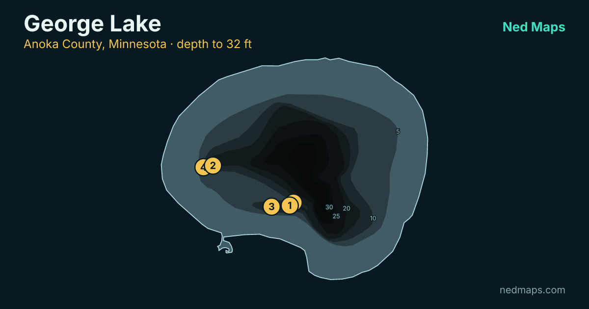 George Lake depth contour map, Anoka County, Minnesota