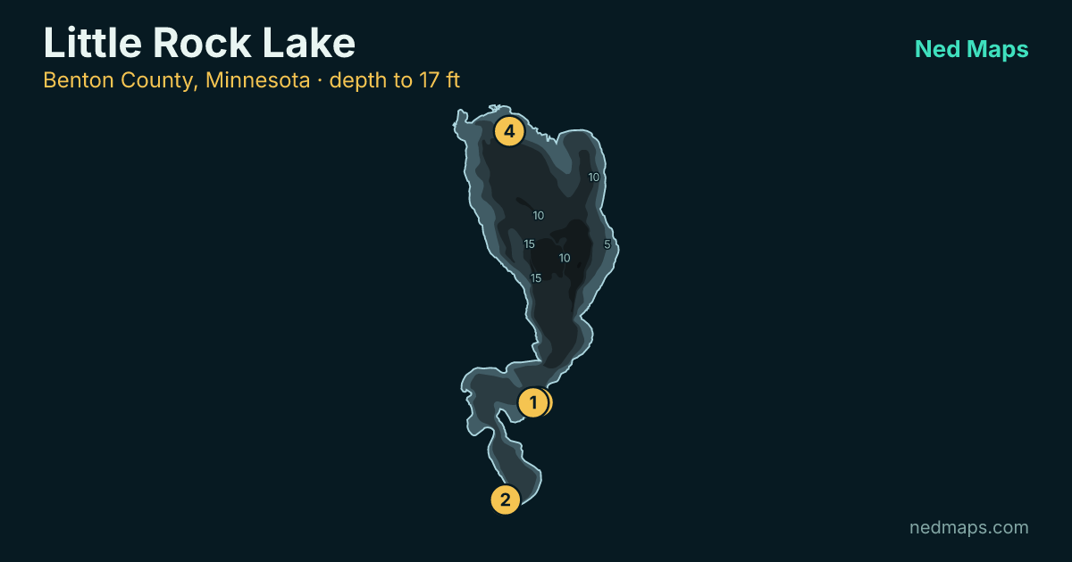 Little Rock Lake depth contour map, Benton County, Minnesota