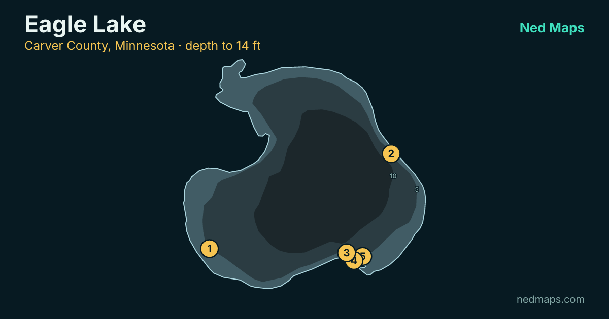 Eagle Lake depth contour map, Carver County, Minnesota