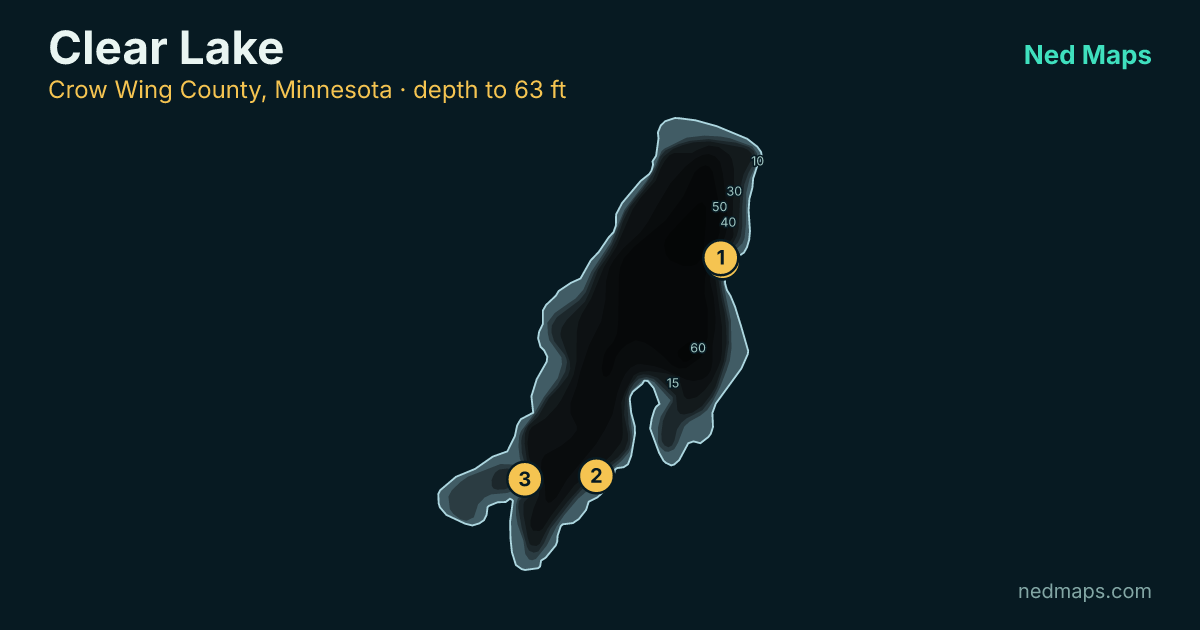 Clear Lake depth contour map, Crow Wing County, Minnesota