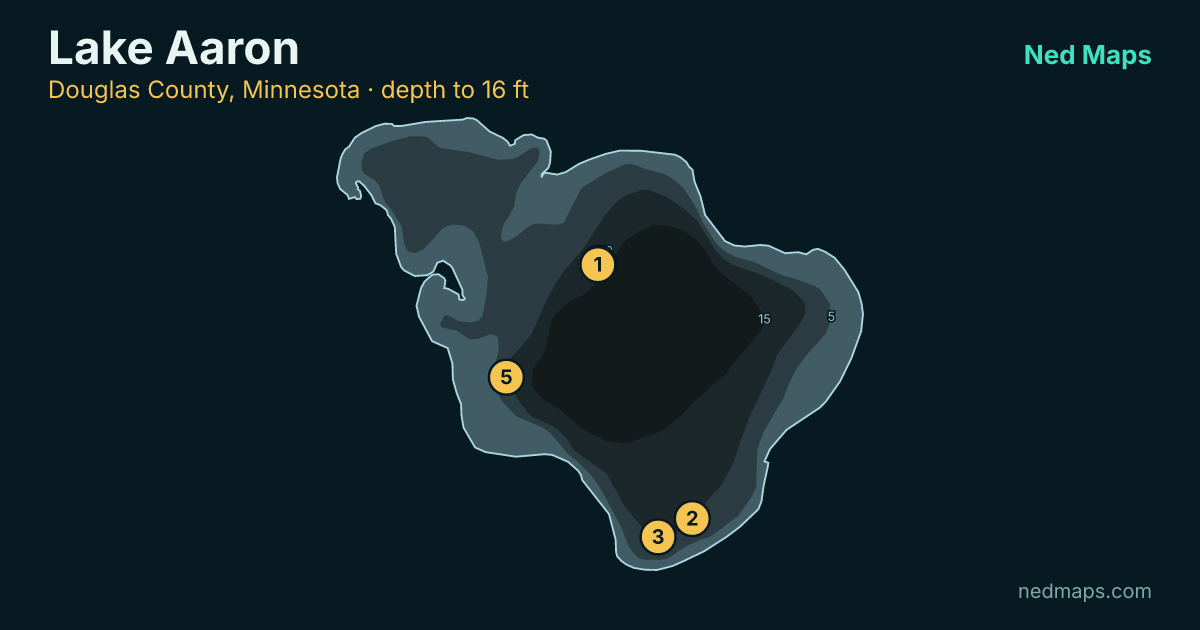 Lake Aaron depth contour map, Douglas County, Minnesota