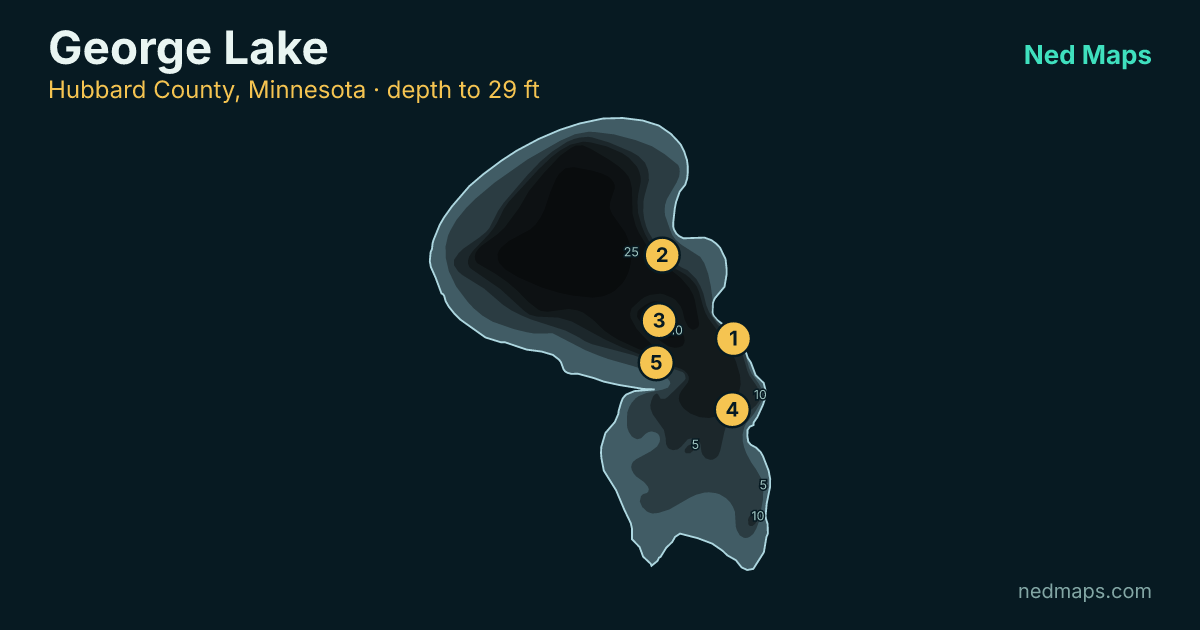 George Lake depth contour map, Hubbard County, Minnesota