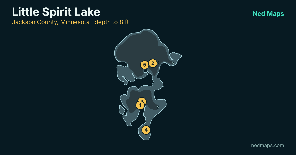 Little Spirit Lake depth contour map, Jackson County, Minnesota