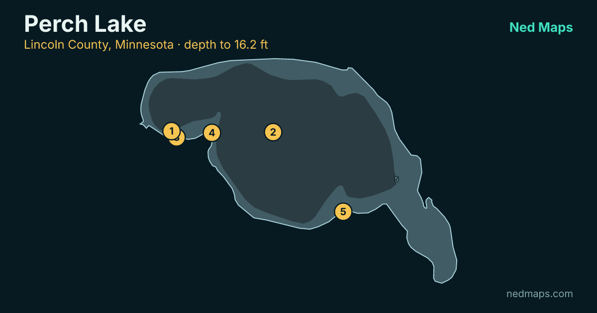 Depth contour map of Perch Lake, Lincoln County