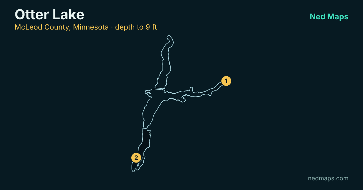 Otter Lake depth contour map, McLeod County, Minnesota