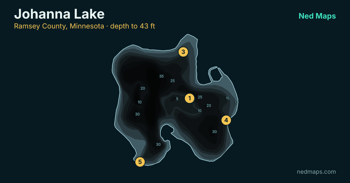 Johanna Lake depth contour map, Ramsey County, Minnesota