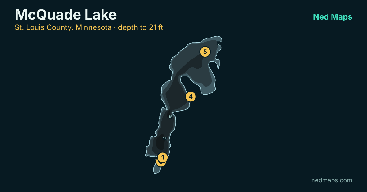 McQuade Lake depth contour map, St. Louis County, Minnesota