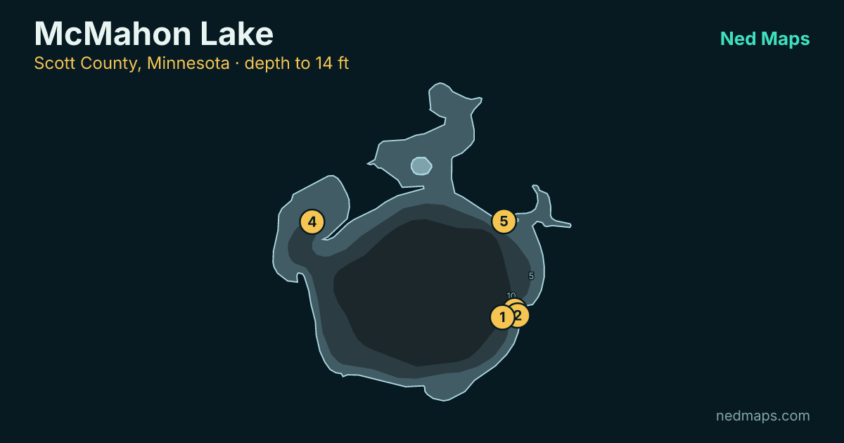 McMahon Lake depth contour map, Scott County, Minnesota