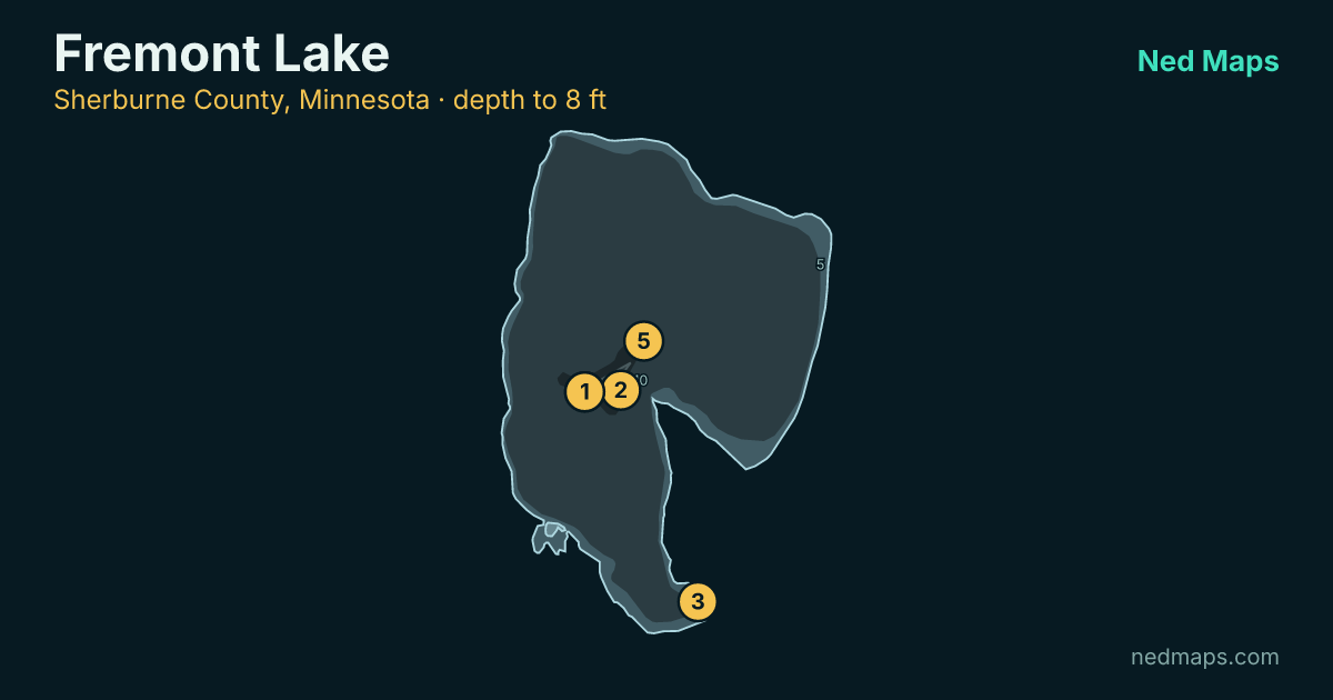 Fremont Lake depth contour map, Sherburne County, Minnesota