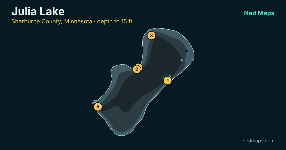Julia Lake depth contour map, Sherburne County, Minnesota