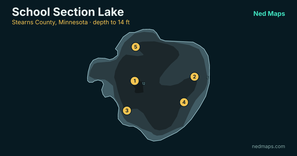 School Section Lake depth contour map, Stearns County, Minnesota
