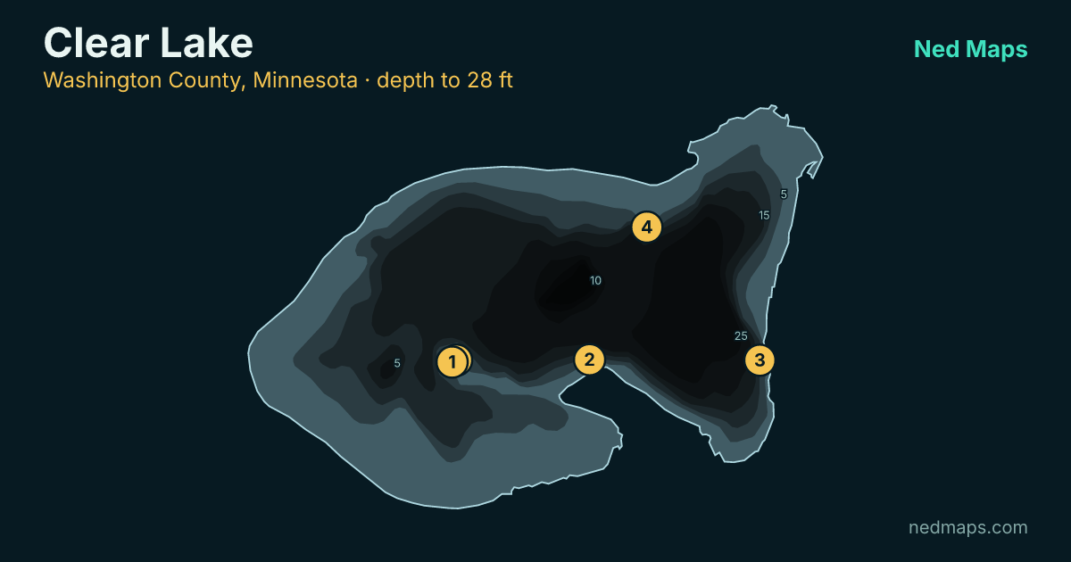 Clear Lake depth contour map, Washington County, Minnesota