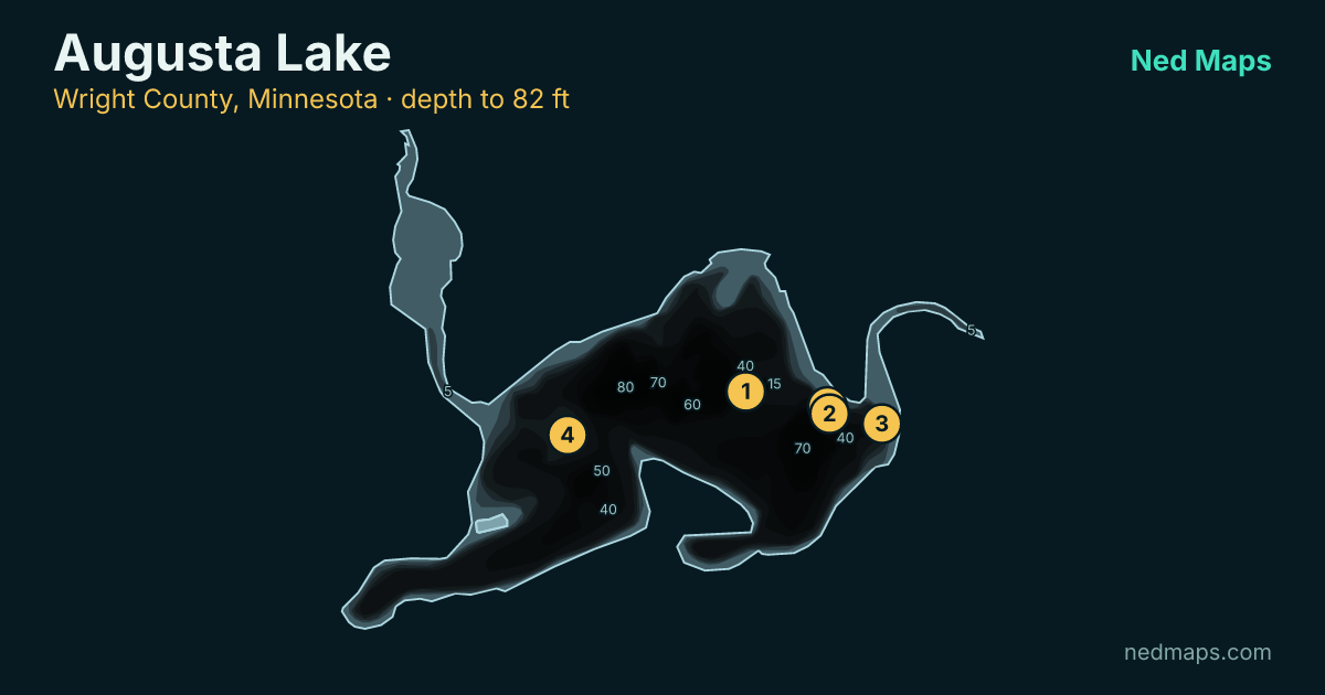 Augusta Lake depth contour map, Wright County, Minnesota
